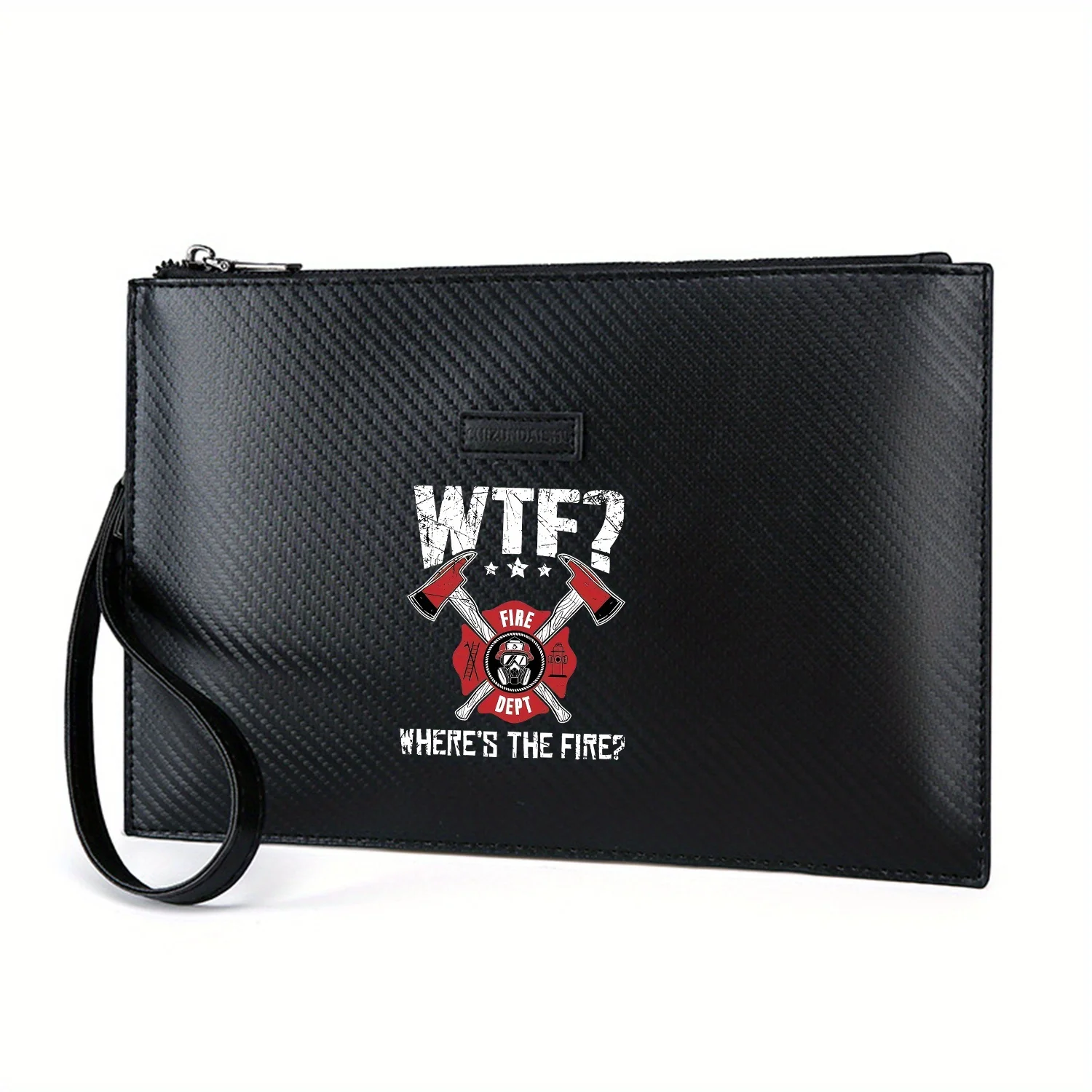 Firefighter tools logo design graphic Elegant Printed PU Men's Handbag Fashionable and Practical for Everyday Carry