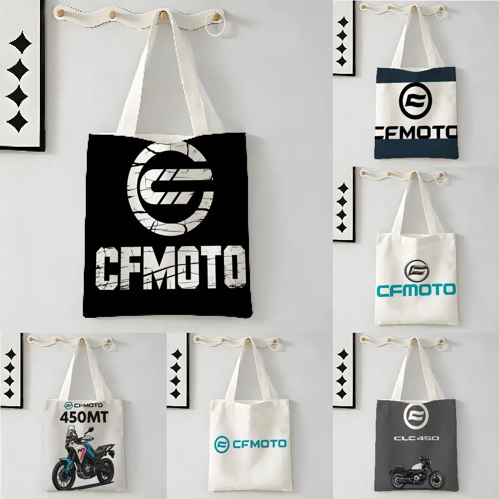 Stylish Motorcycle Design C-CFMOTO Storage Bags Canvas Tote Bag Large Women's Designer Handbags Shopping Bags for Groceries