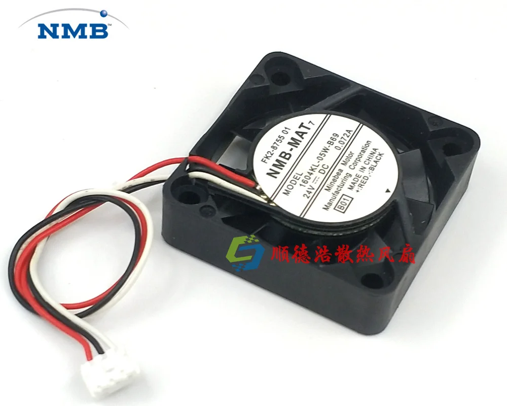 B01 1604KL-05W-B69 NMB DC 24V 0.072A พัดลมทำความเย็นเซิร์ฟเวอร์3สาย40x40x10มม.