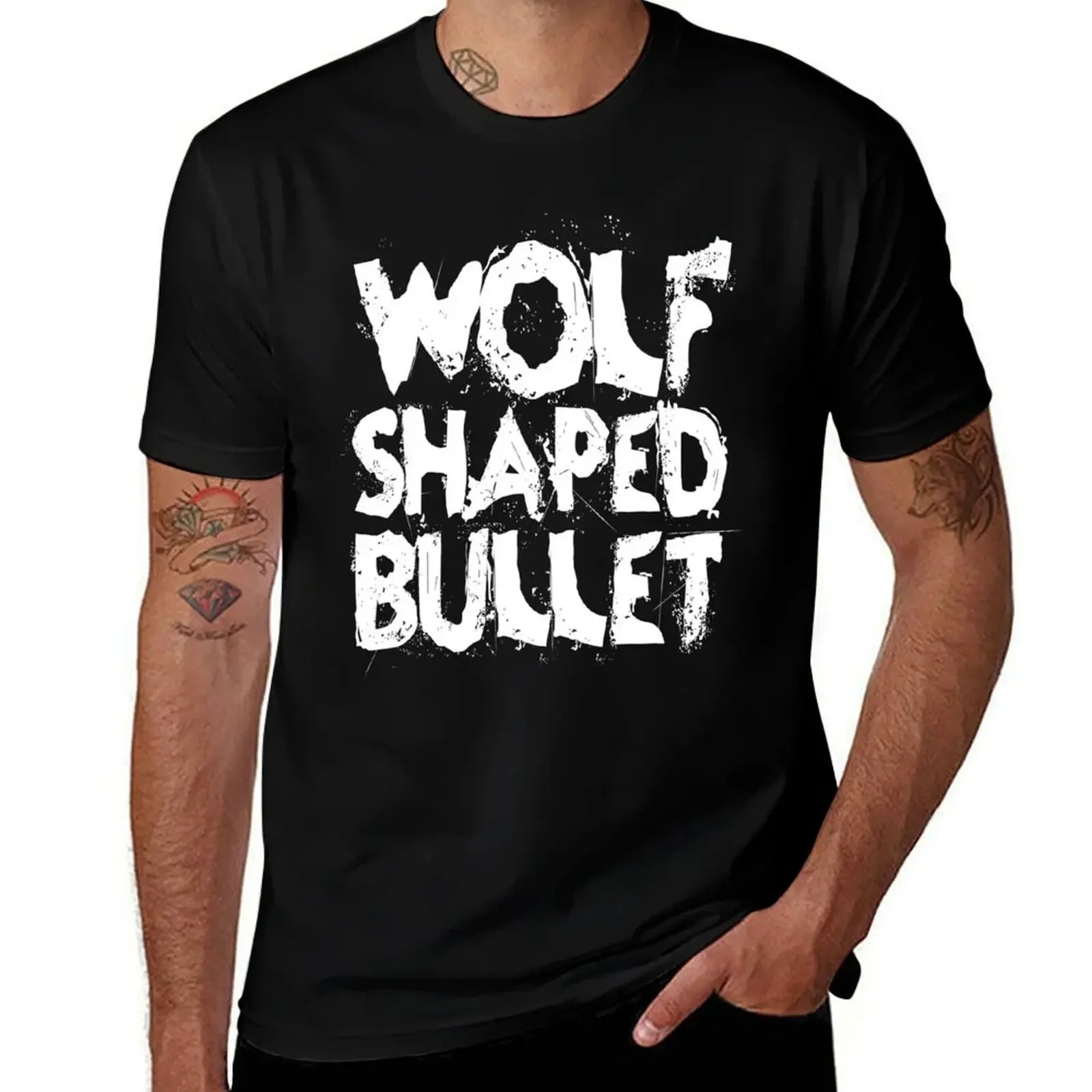 

Wolf Shaped Bullet T-Shirt graphics Luxury man t shirt men 100℅ cotton