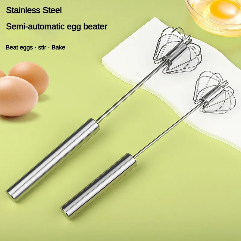 1 piece stainless steel manual eggbeater Press cream blender semi-automatic rotary eggbeater kitchen baking tools