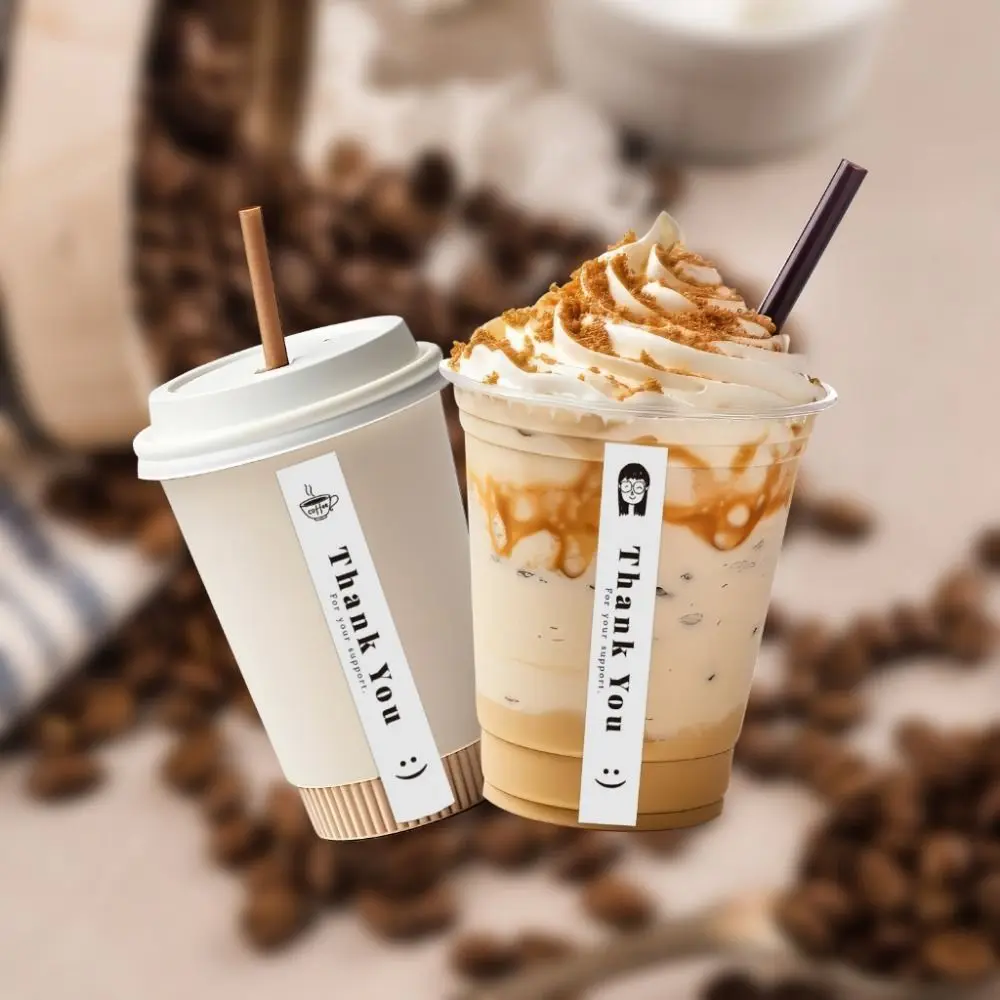 100Pcs/10 Sheets Thank You For Your Support Milk Tea Sticker Small Business Water Bottle Coffee Seal Label Self-Adhesive