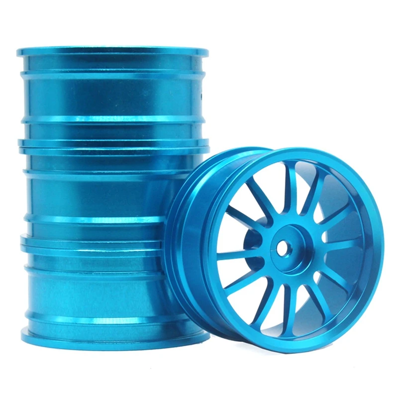 HOT-4 Pcs Universal 1.9-Inch Aluminum Alloy Wheel Suitable For 1/10 SCX10 Simulation Flat Sports Car