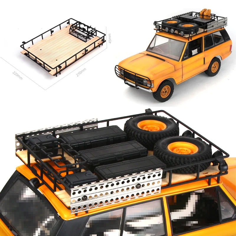 

313 Wheelbase Hard Shell Roof Metal Luggage Rack for 1/10 RC Crawler Car Traxxas Camel Cup Land Rover Range Rover Upgrade Parts