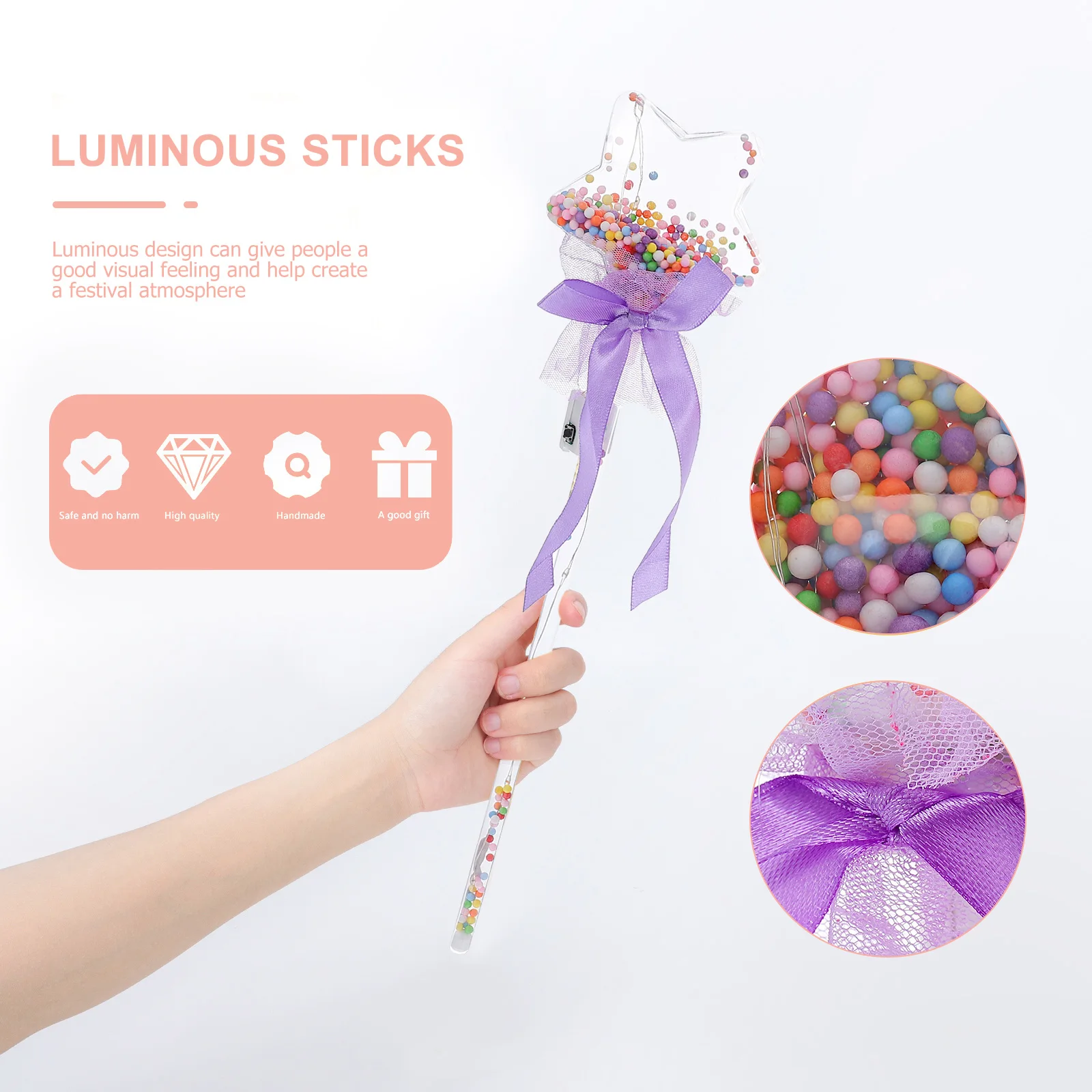 

5 Pcs Sky Ball Fairy Stick Glow Wands Sticks Child Flashing Decorative