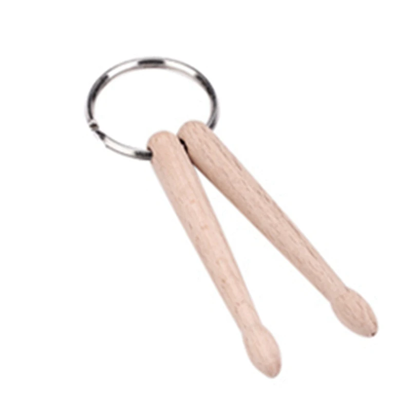 90X Mini Drum Stick Key Chain Wooden Drum Stick Key Ring Percussion Stick Buckle Ring Drumstick Jewelry