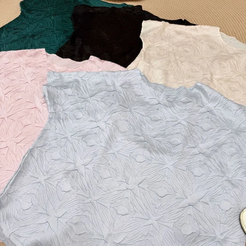 Miyake Pleated Short Sleeve Original 2026 Summer New Casual Glossy Round Neck Sunflower T-Shirt Pleated Stretch Versatile Top