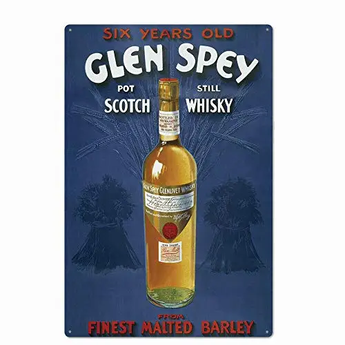 Glen Spey Scotch Metal Tin Sign 8x12 Inch Decor Travel sign