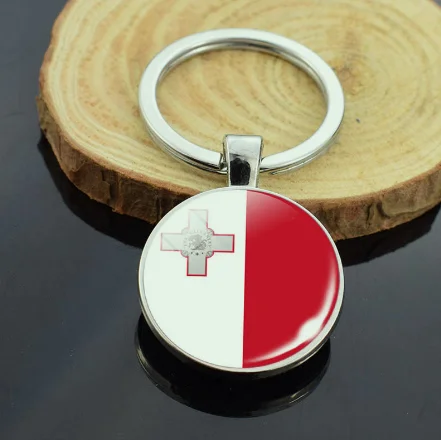 LLavero de Malta de moda 25x25mm colgantes DIY llavero de coche soporte de anillo regalos de recuerdo