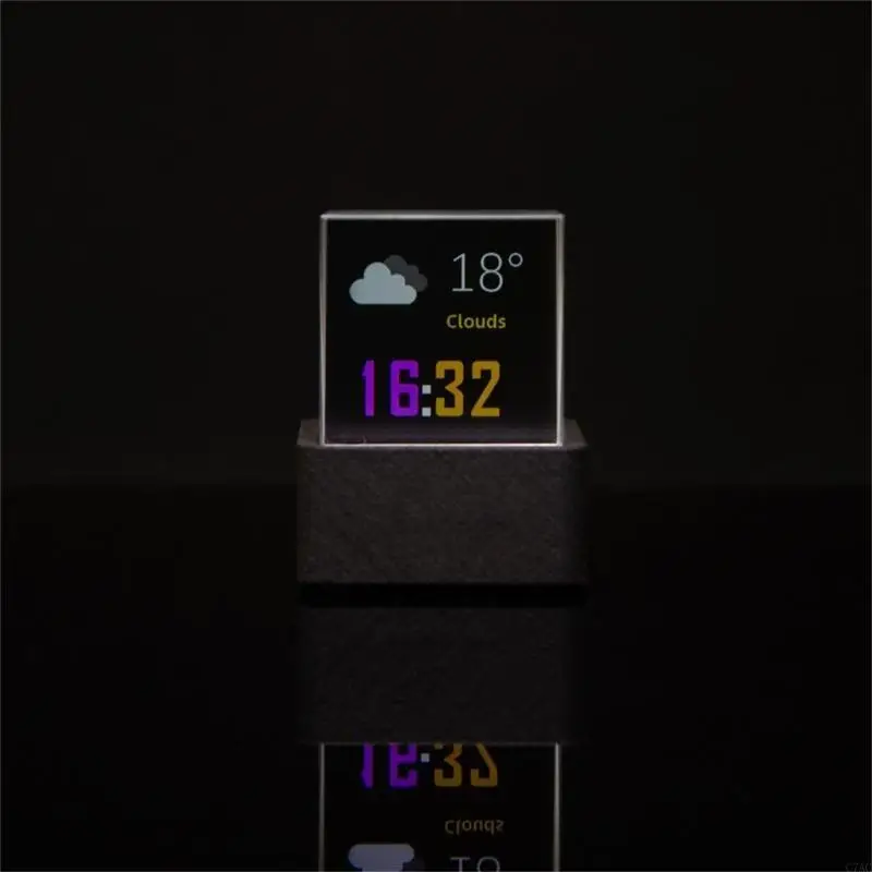 WiFi Weather Stations Clock Wireless Digital Clock with Gift Animation Electronic Images Album Player Housewarming Gift C7AC