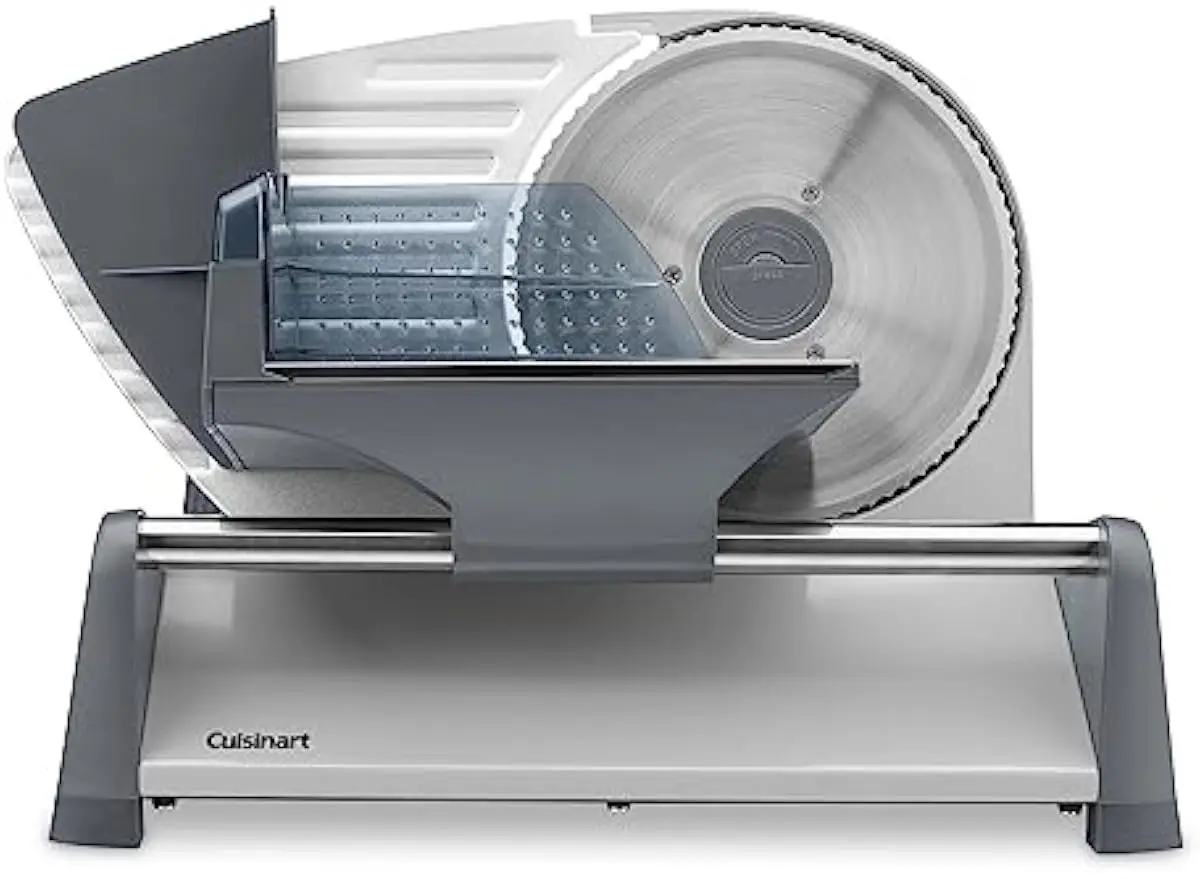 Food Slicer Meat Slicer Slice Control Knob Adjusts 1/32 Inch 1/2 Inch Slice Bread Roasts Firm Cheeses Removable 7.5 Inch Stainle