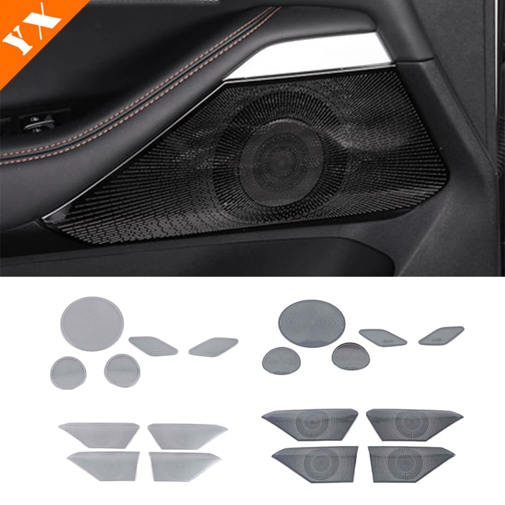 

For Changan UNIK UNI-K Accessories 2021-2024 Car Interior Speaker Horn Anti Kick/Dust Protection Trim Stainless Black Garnish