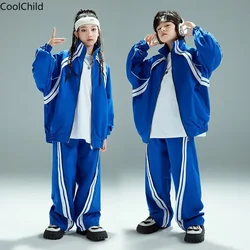 Kids Streetwear Jongens Mode Hip Hop Losse Casual Sport Jas Broek Kleding Sets Meisjes K-pop Schooluniform Kind Jas trainingspak