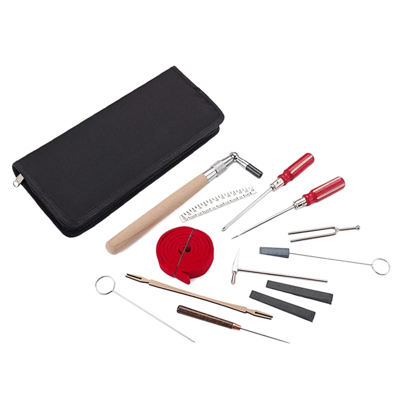 

Piano Tuning Kit, Professional 13Pcs Piano Tuner Tool Set Including Tuning Hammer Ruler Piano Repairing Accessories