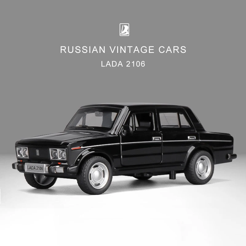 1:32 Russian LADA 2106 Alloy Model Cars Toy Diecasts Metal Casting Pull Back Music Light Car Toys For Children Vehicle