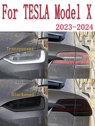 Per TESLA Model X 2023 2024 faro esterno per auto lampada anteriore antigraffio tinta TPU pellicola protettiva accessori per la riparazione