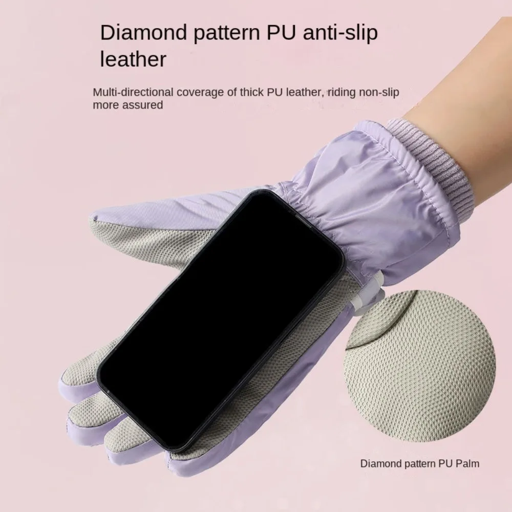 Nowe aksamitne rękawice narciarskie zimowe ciepłe dotykowe do jazdy na rowerze i narciarstwa antypoślizgowe wodoodporne zimowe ciepłe rękawice snowboardowe