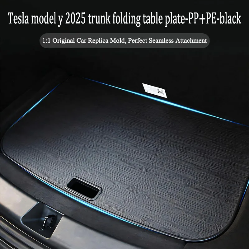 Trunk Picnic Table For Tesla Model Y 2021‑2025 / Model Y Juniper, Space‑Saving Portable Folding Desk With 2 Chairs For Camping