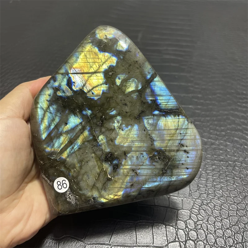 1215g Natural Blue Colorful Yellow Labradorite Freeform Crystal Healing Stone for Home Decor Spiritual Luck