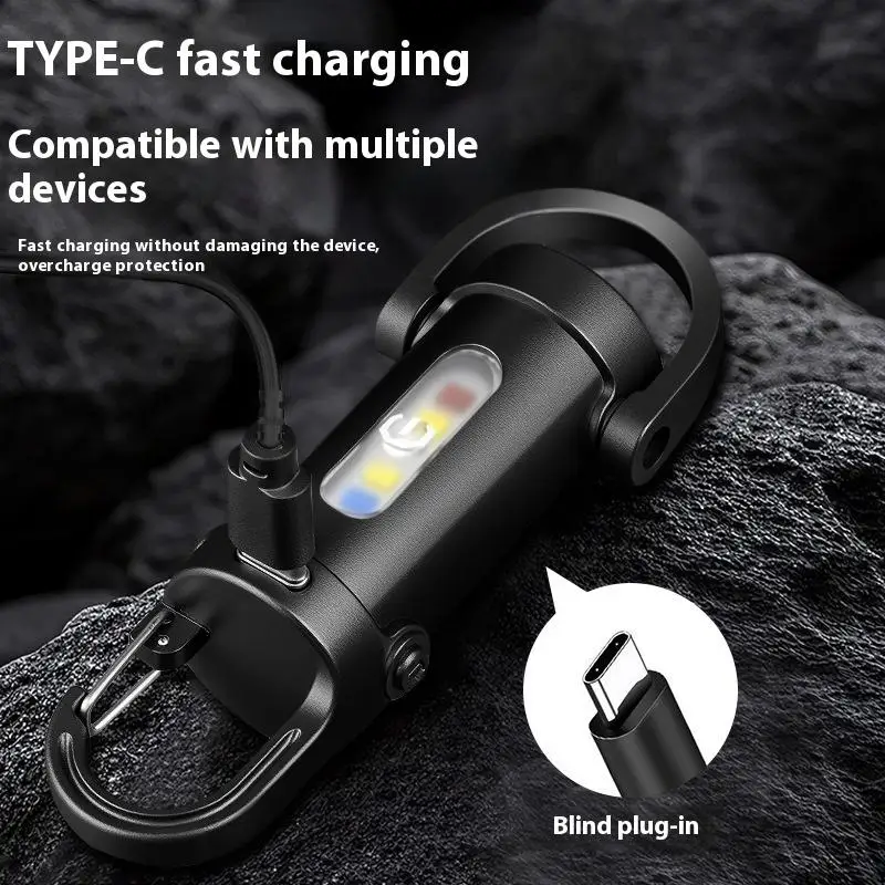 1/2/3 قطعة قوية صغيرة COB سلسلة مفاتيح LED مصباح يدوي USB قابلة للشحن معلقة ضوء العمل مقاوم للماء كيرينغ المشي جيب مصباح #4