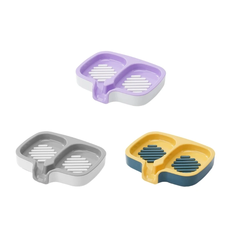 Convenient Soap Tray Sturdy Soap Holder for Bath and Shower with 2 Compartment for Easy Cleaning Dropshipping