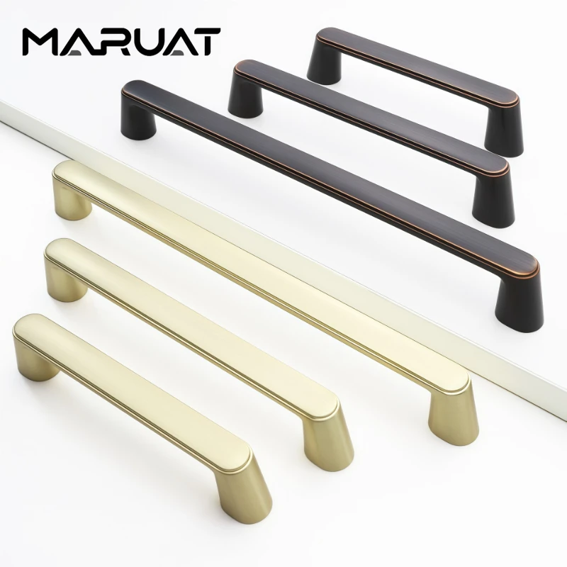 Cabinet Handle Matte Gold Black Cabinet Door Handles Zinc Alloy Drawer Knobs Pulls Kitchen Furniture Handle Hardware