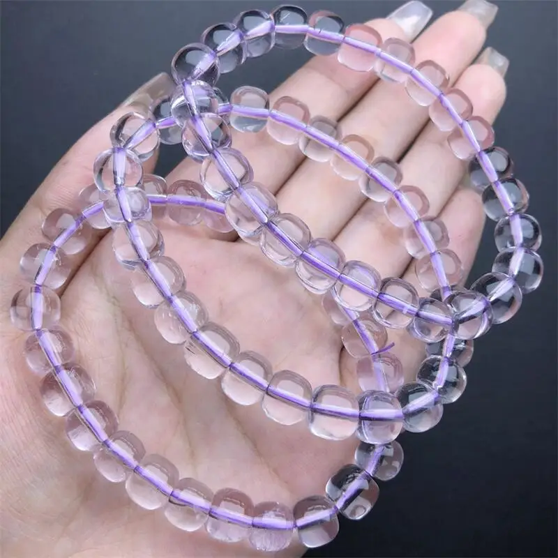 10MM Natural Amethyst Bracelet Handmade Fortune Energy Bangle Mineral Woman Amulet Jewelry Gift 1PCS