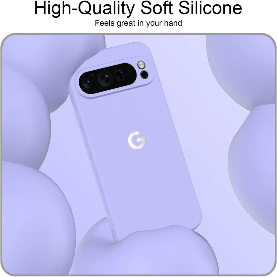 Funda original de silicona líquida con tacto piel para Google Pixel 10A 10 9 Pro XL 8 7 6 A, protección con borde anti golpes 5