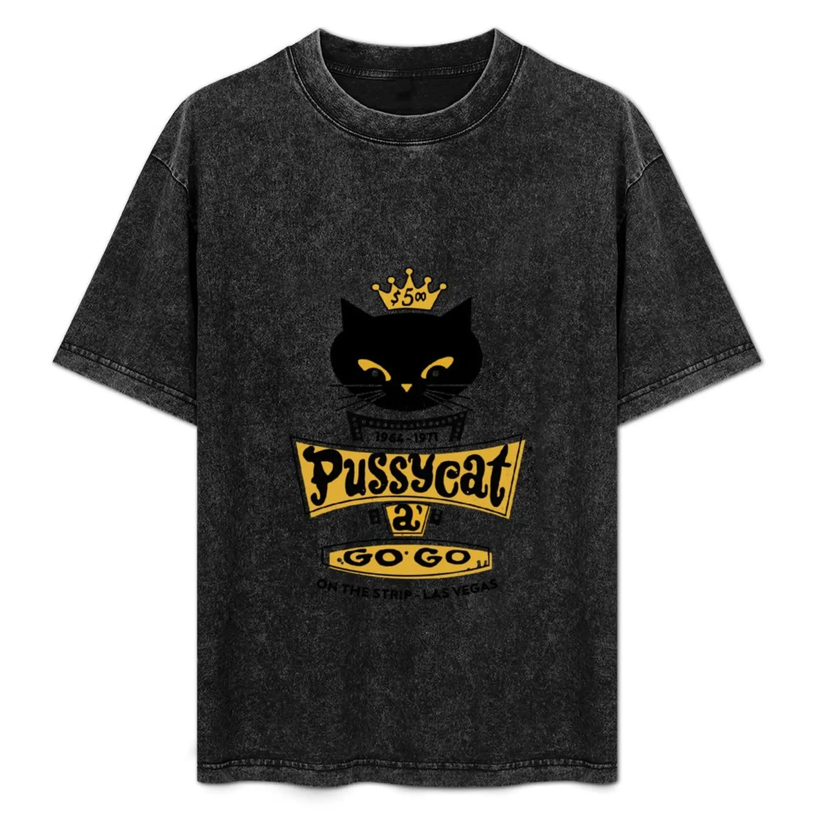 Pussycat A Go Go Sign - Camiseta vintage de Las Vegas T-Shirt oversized graphic tee baggy shirts T-shirt men