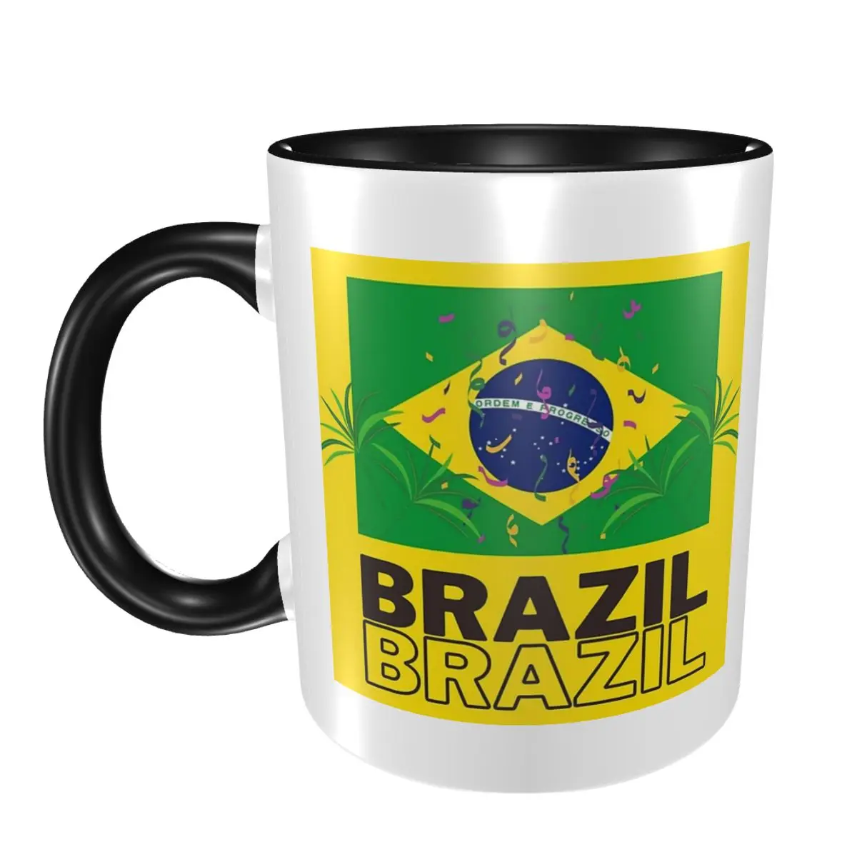 

Кружка с национальным флагом Бразилии, забавные керамические кофейные чашки, чайные кружки, чашка для молока, посуда для напитков, подарок для друзей