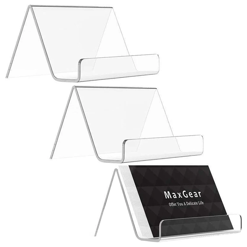 

Transparent Acrylic Desktop Business Card Holder Table Desk Shelf Box Storage Display Stand Restaurant Office Supplies