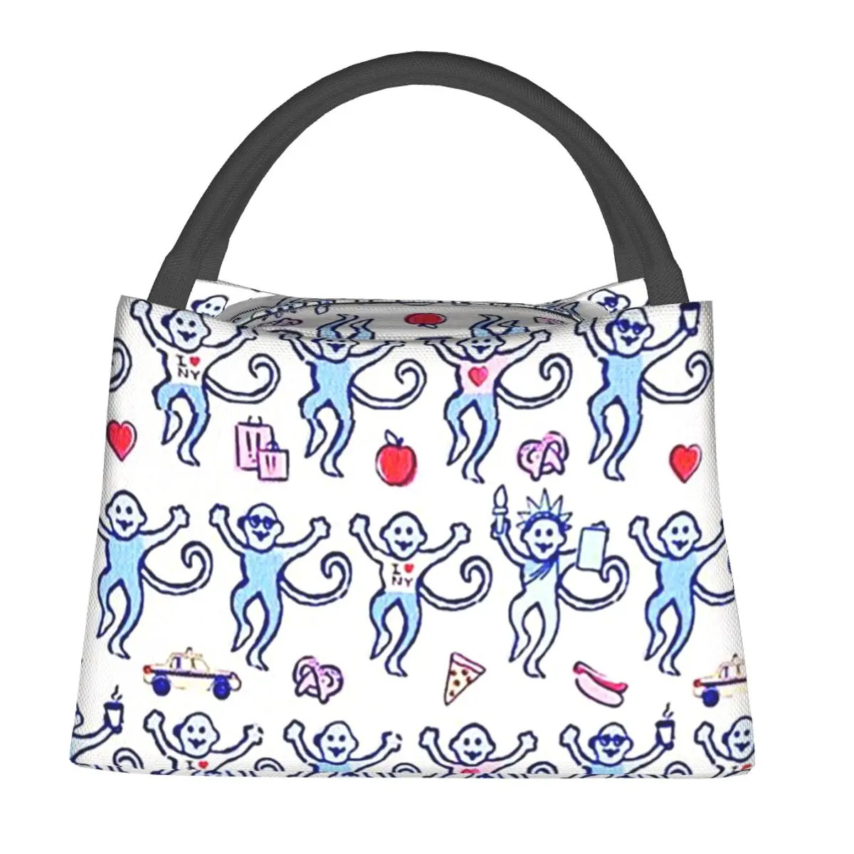 

Термосумка для обедов Preppy Roller Monkeys Rabbit 5: изолированная сумка для еды для женщин и детей, портативный термоконтейнер-тоут