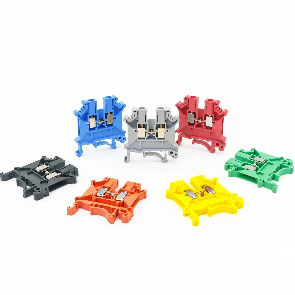 10Pcs UK-3N Din Rail Terminal Block Universal Conductor Screw Connection Electrical Terminal Strip Block Connector UK3N