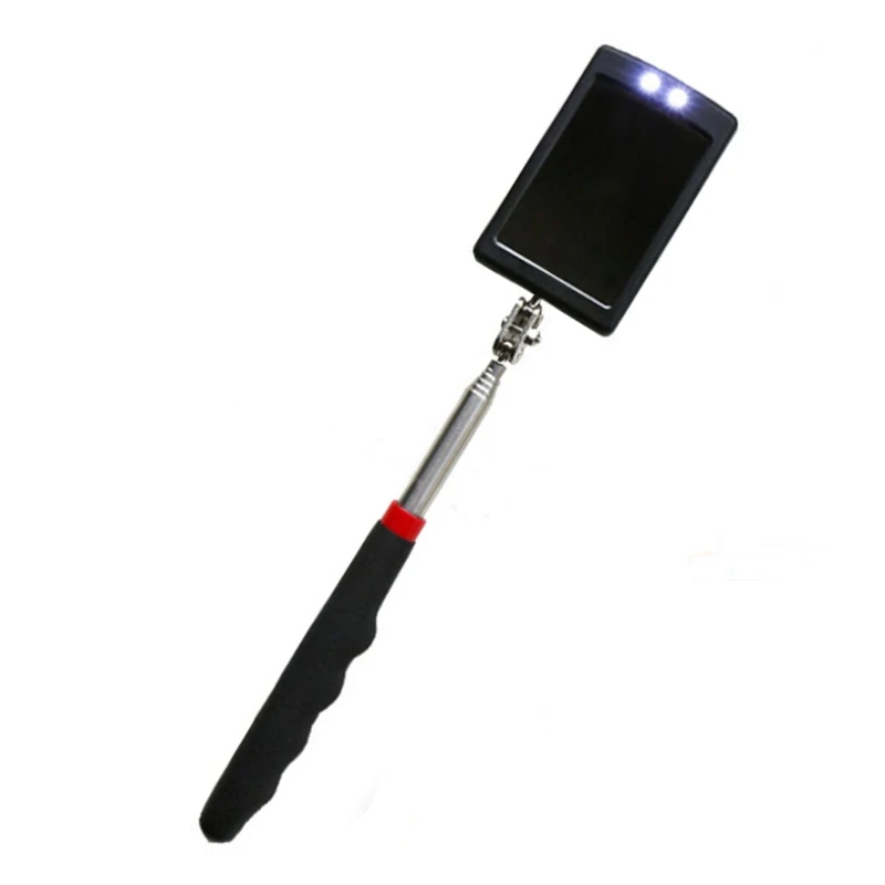 Extendible Inspection Mirror Adjustable View Car Telescopic Detection Lens Telescoping Mirror with LED Light