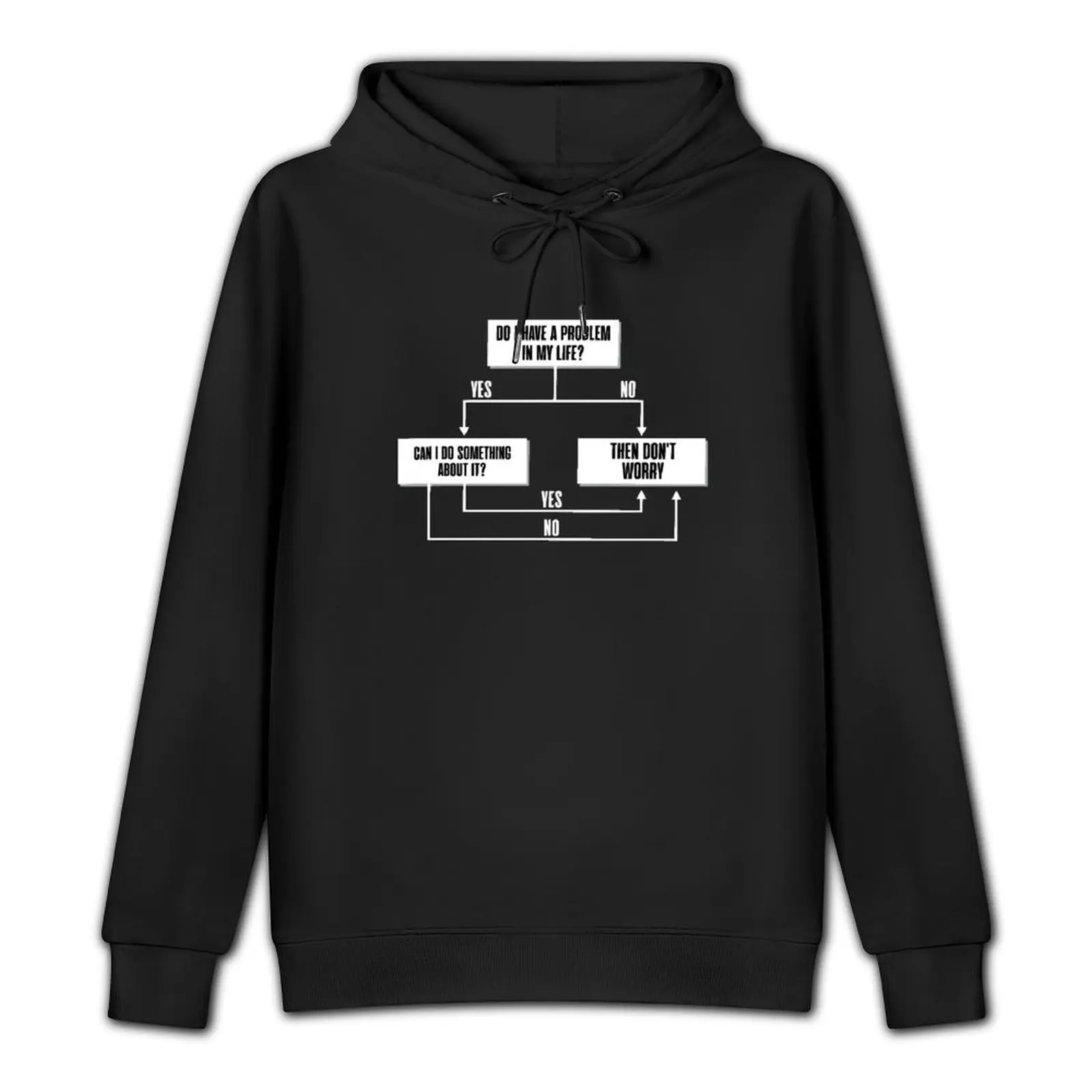 Stoic Flow Chart - Don't Worry Pullover Hoodie japanese style oversized hoodie