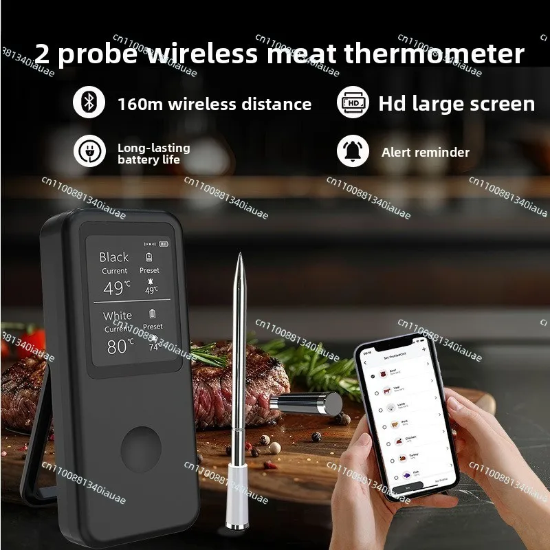 Smart 2 Probe Bluetooth Food BBQ Thermometer Waterproof High Accuracy Wireless Meat Thermometer