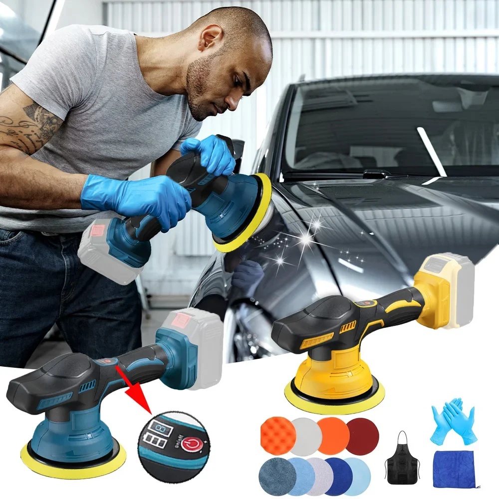 

Polishing Machine For Car Cordless Polisher 8 Gears Automotive Electric Waxing Repairing Wireless Sander Polish 18-21V Makita