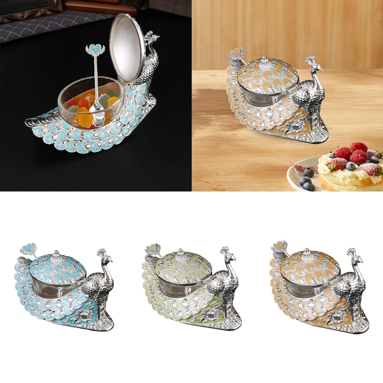 

Коробка для приправ из цинкового сплава, декоративная посуда, настольный органайзер, кухонный контейнер, канистра для соли, сахарница с держателем для крышки