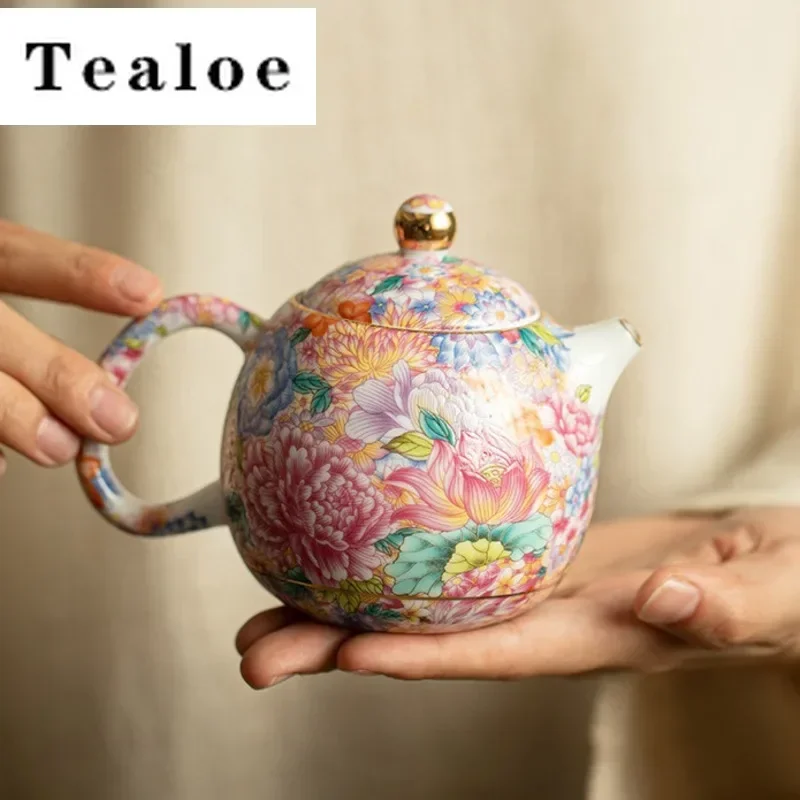 Enamel Color Wanhua Dragon Egg Pot Ceramic Handmade Teapot Home Teapot Single Pot