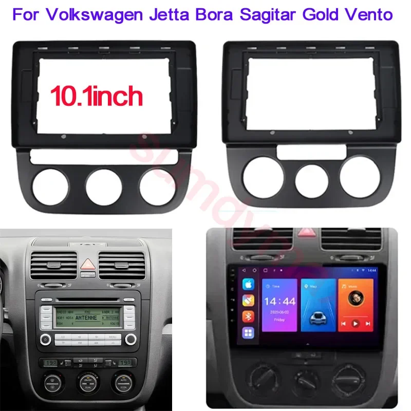 10.1Inch car radio fascias For Volkswagen Jetta Bora Sagitar Gold Vento  Car Radio Android MP5 Player Casing Frame Stereo Fascia