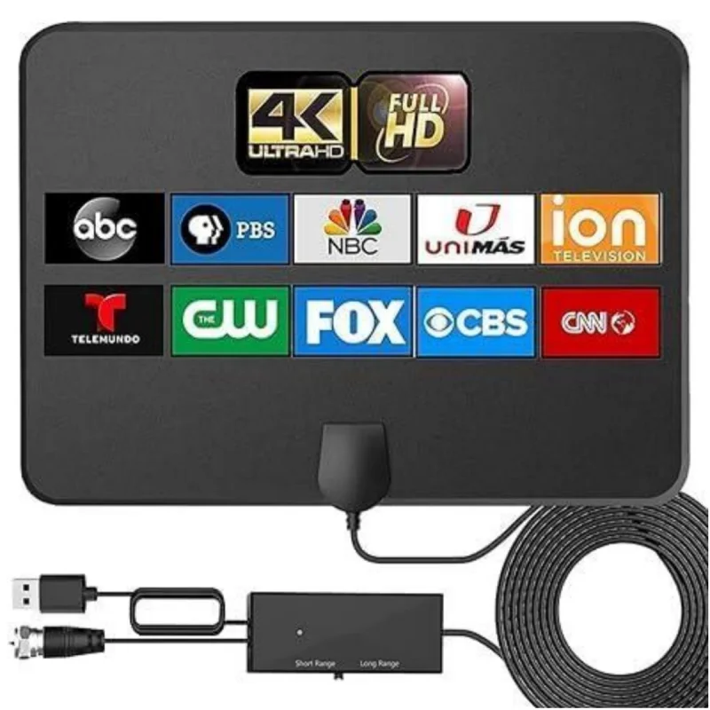 2025 New Indoor HD Digital TV Antenna Mini Mesh TV Antenna 4K 1080P DVB-T2 Antenna