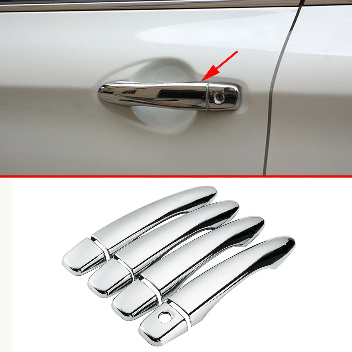 8Pcs Chrome Door Handle Cover Trim for Nissan Qashqai J11 2014-2019