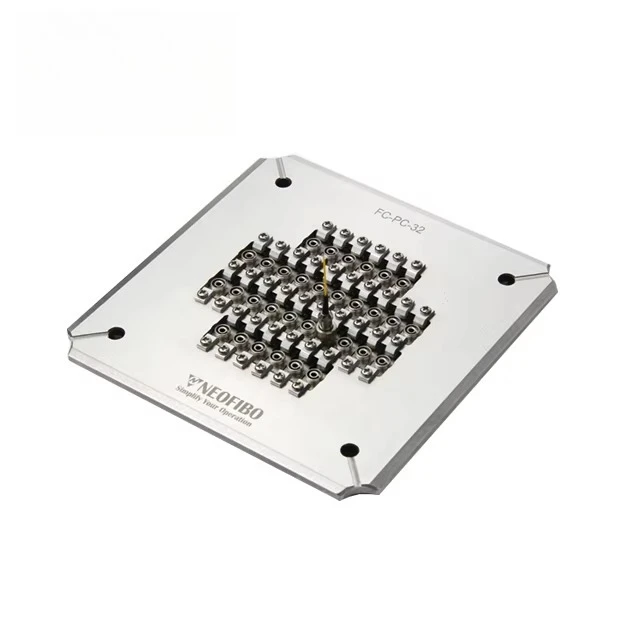32 Position FC/PC Connector Plate Holder Jig for Fiber Patch Cord Fiber Optic Foursquare Pressure Polishing Fixture