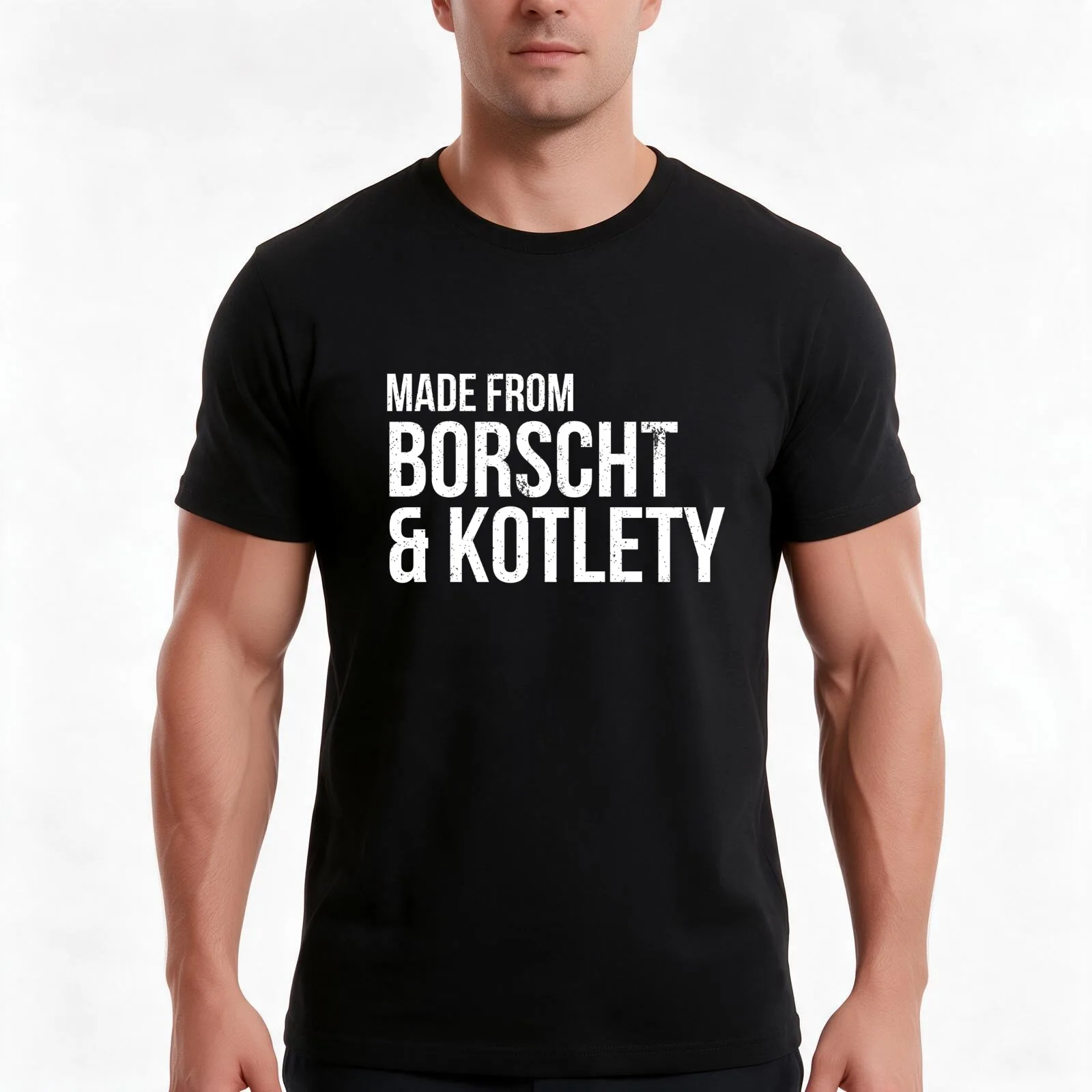 Made from borscht and kotlety T-Shirt Summer Casual Cotton Tee Oversized Streetwear Tops Vintage Graphic Print 100% Cotton