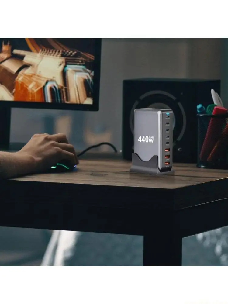 

F62C Мощное зарядное устройство USB PD мощностью 440 Вт для быстрой зарядки ноутбуков и телефонов.