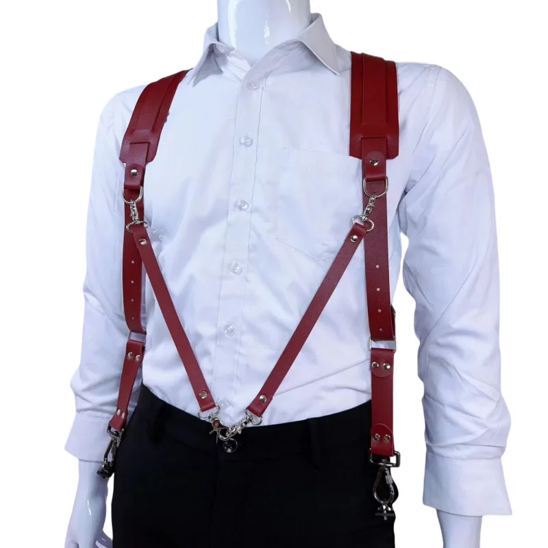 Mens Leather Double Shoulder Harness Chest Strap Punk Gothic Fashion Accessory Versatile Clubwear Erotic Fetish Bdsm Accessories
