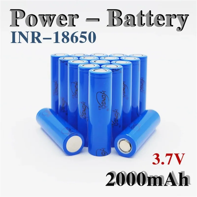 Factory direct sale brand new A-grade 18650 battery 3.7V 2000mAh rechargeable lithium ion battery for sale in bulk