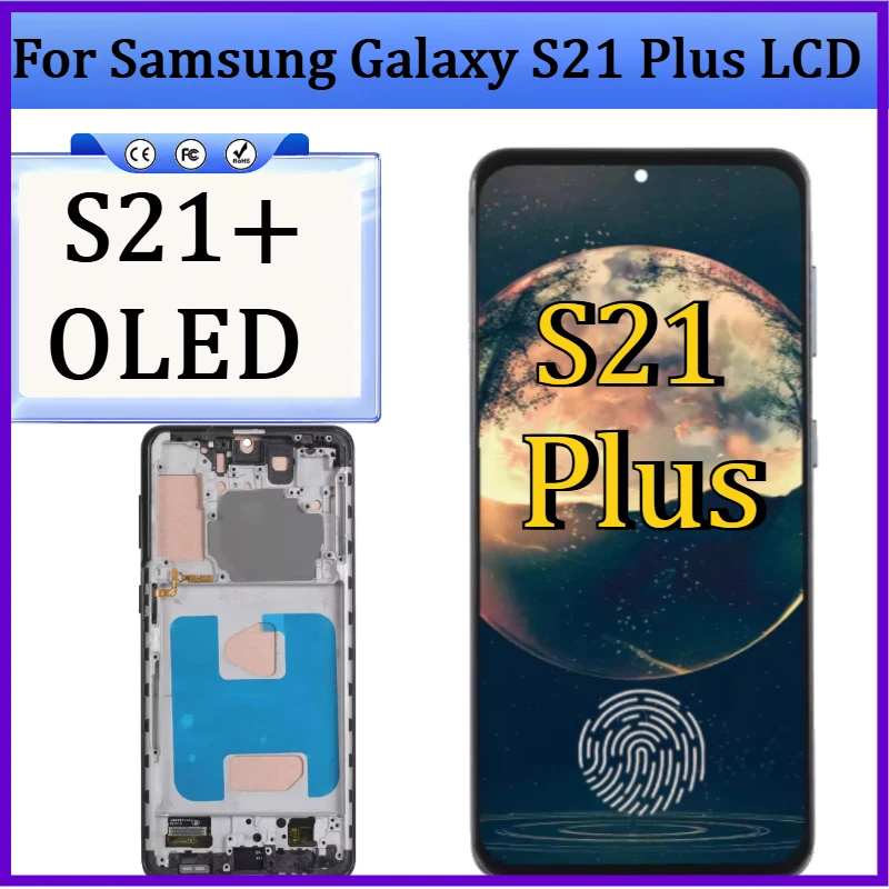 

New OLED Screen For Samsung Galaxy S21 Plus LCD Display Touch Screen Digitizer with Frame For Samsumg S21+ LCD
