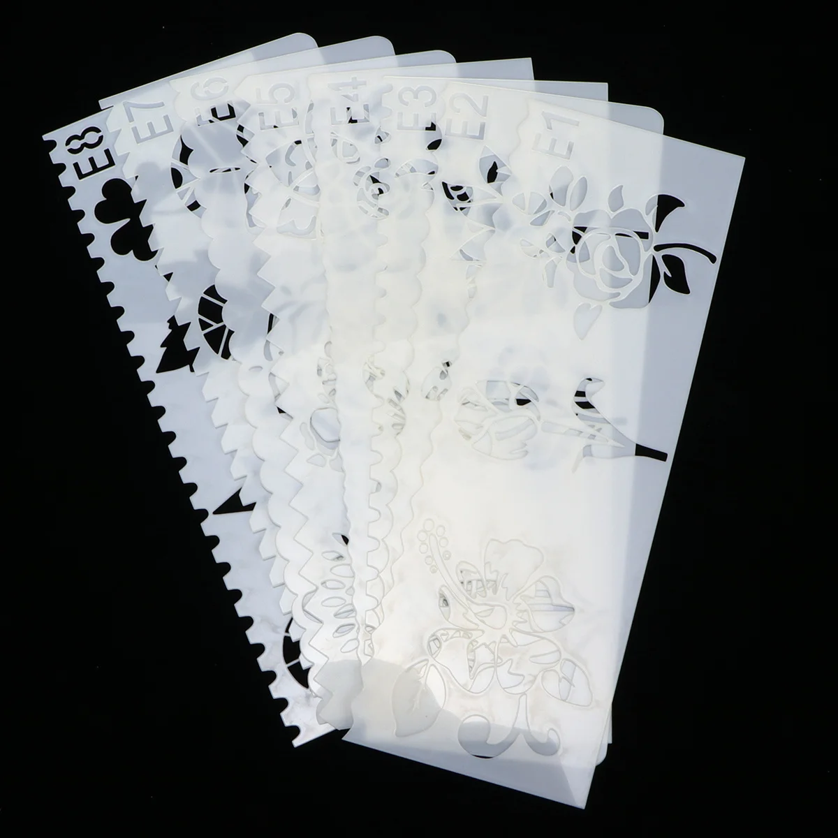 32Pcs Leaf Flower Vegetable Painting Stencils Plastic Hollow DIY Templates Drawing Sets Educational Use for