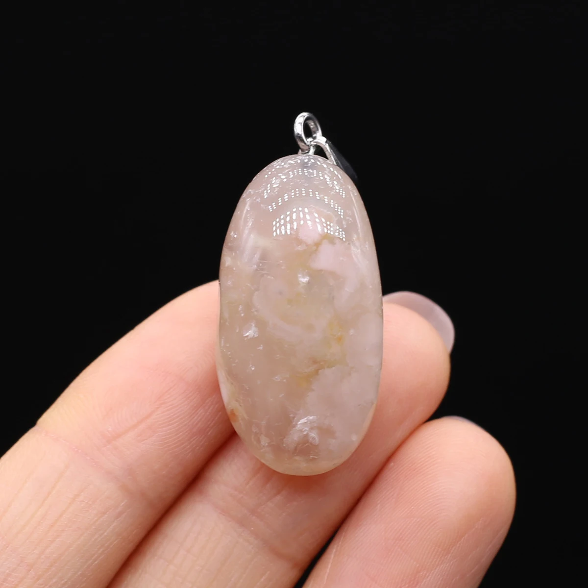 Natural Semi-precious Stone Pendant Irregular Cherry Blossom Agate for DIY Jewelry Making Necklace Size15x20-18x25